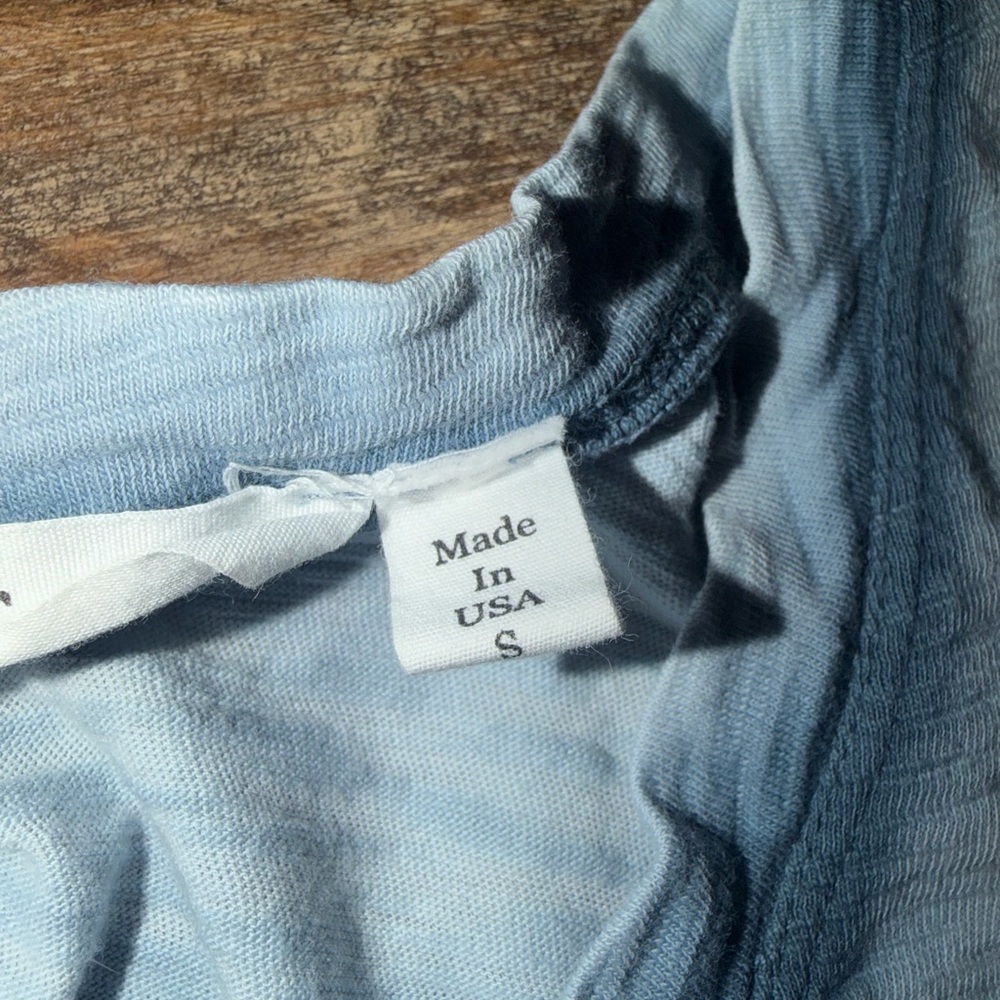 WILT Pale Blue Ribbed V-Neck Tee - Picture 3 of 7